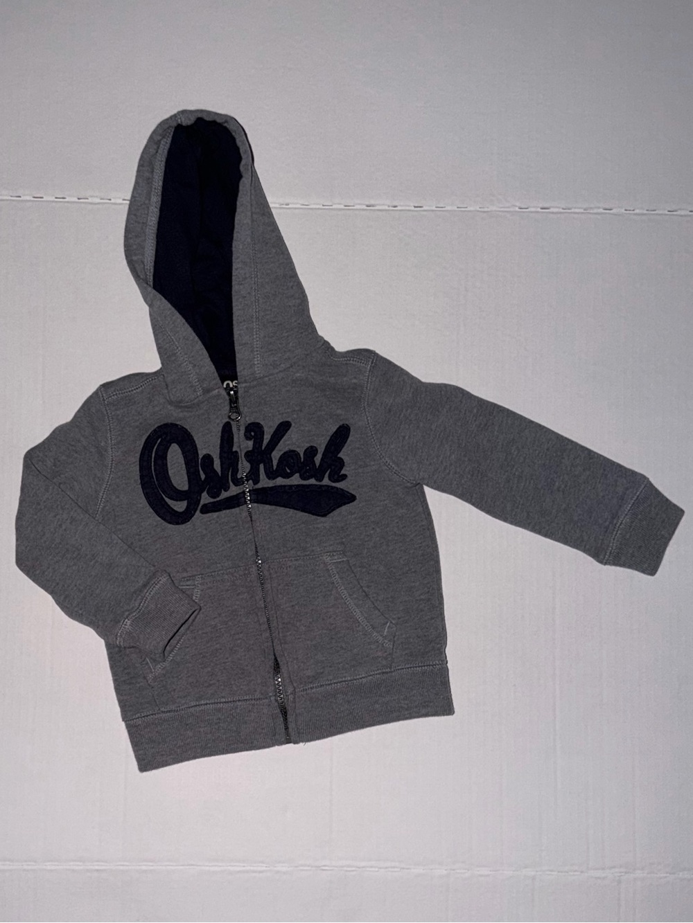 OshKosh B'gosh Gray Hooded Zip Sweatshirt with Script Logo